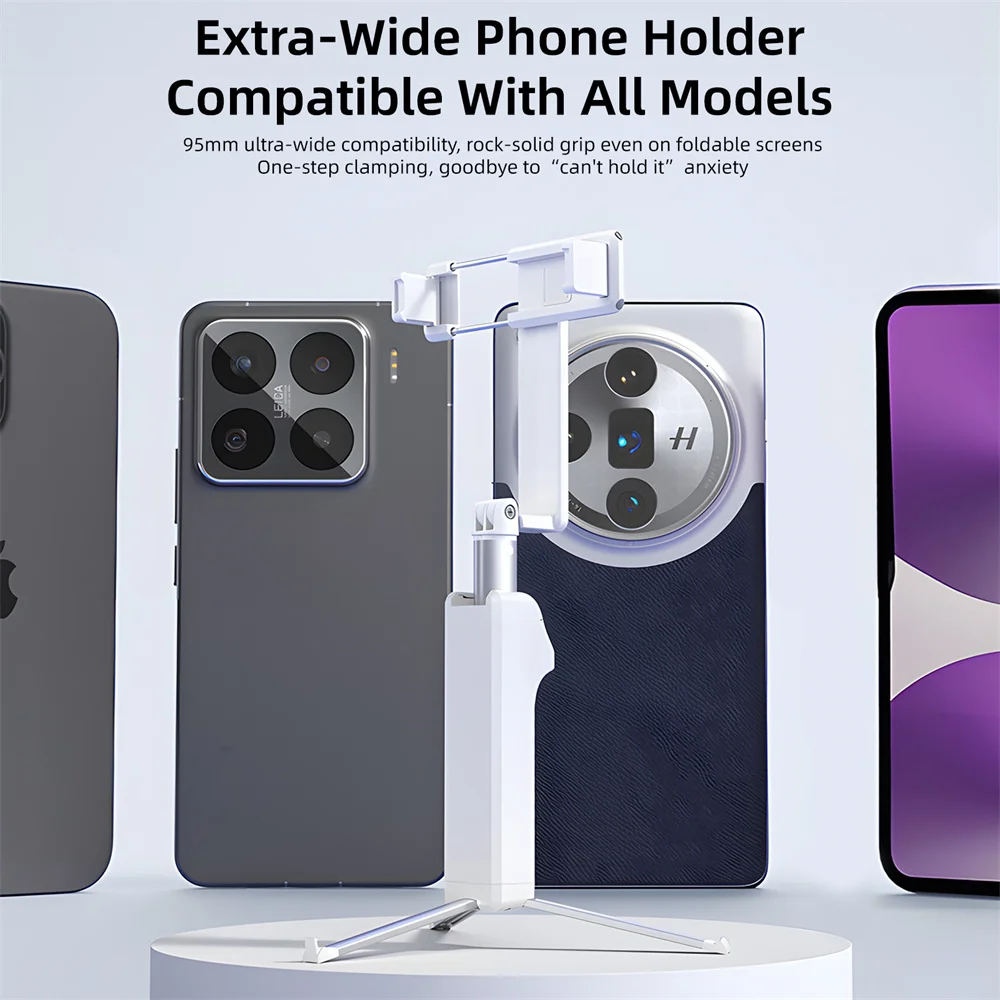 حامل هاتف عصا سيلفي 68 سم مع حامل ثلاثي صغير بلوتوث وجهاز تحكم عن بعد 360 عمود ألومنيوم قابل للدوران لفيديو البث المباشر