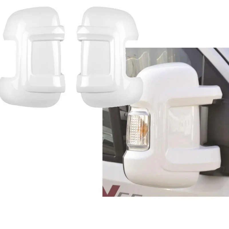 1Pair White Mirror Protectors Guards Rearview Mirror Shell Caps Motorhome For Fiat Ducato Peugeot Boxer Relay Long Arm