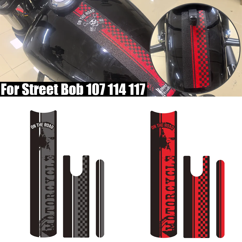 Motorcycle For Street Bob 107 114 117  Tank Pad TankPad Cap Grips Gas Fuel Knee Stickers Decals Protection