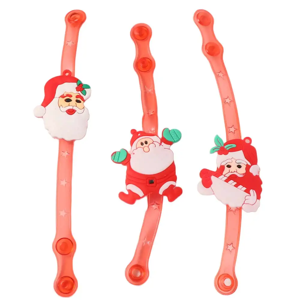 3PCS Plastic LED Light Up Bracelets Cartoon Adjustable Glowing Wristbands Glowing Effect Childrens Toys Carnival Event