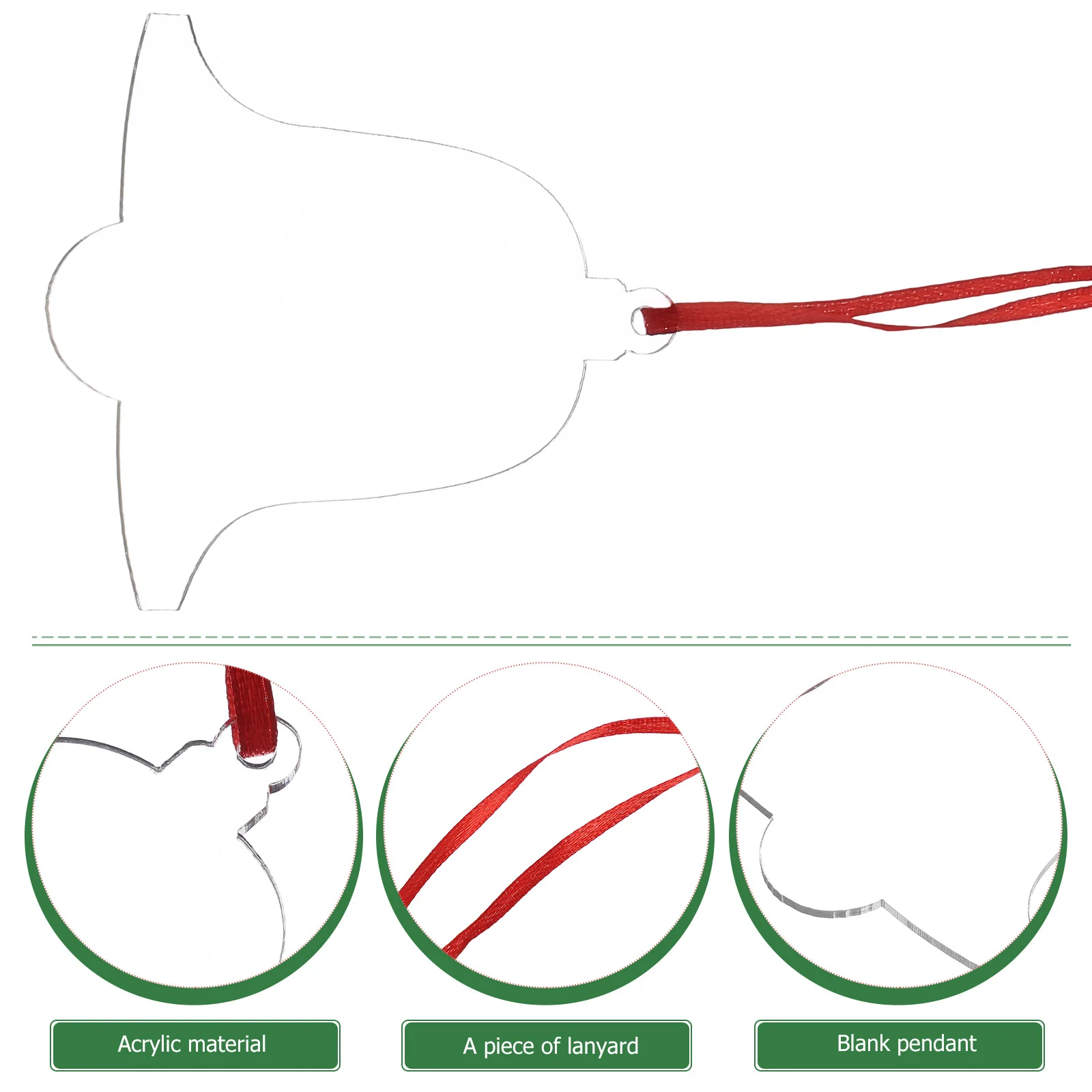 

10 Pcs Blank DIY Pendant Heat Transfer Pendants Sublimation Clear Ornament Tree