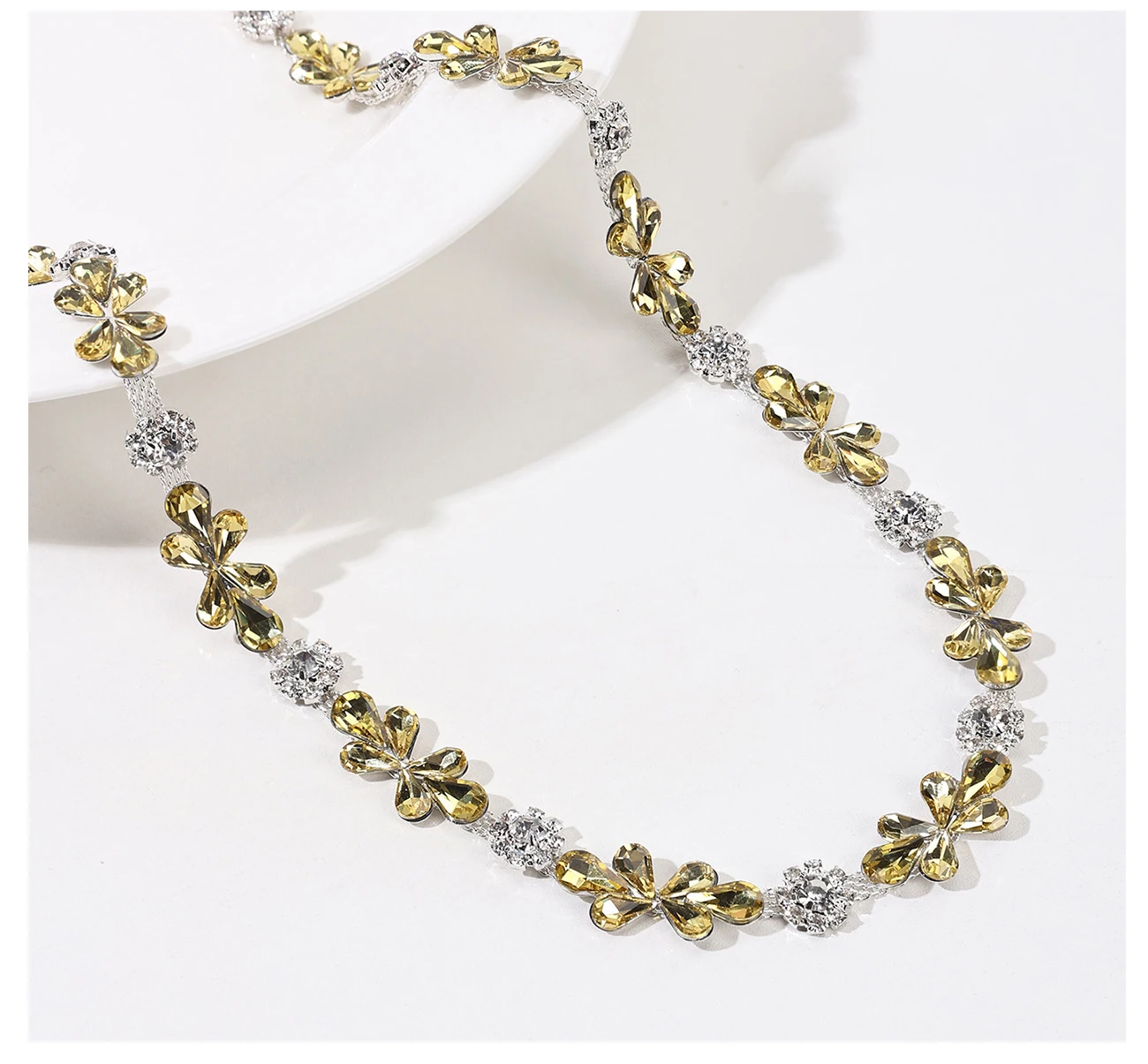 10 Yards Strasskette Kleidungszubehör Schuhe DIY Bastelzubehör Kristall-Diamant-Strassband Geschenke Dekoration Nähzubehör – Detail 6