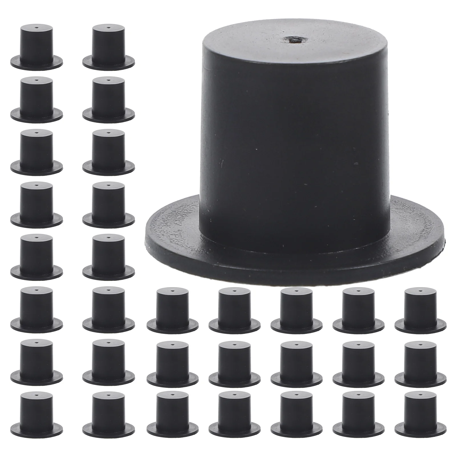 50 pezzi abito natalizio per uomo cappello da clown in plastica cappelli adorabili Kawaii piccolo berretto in miniatura delicato nero sostituibile bambino