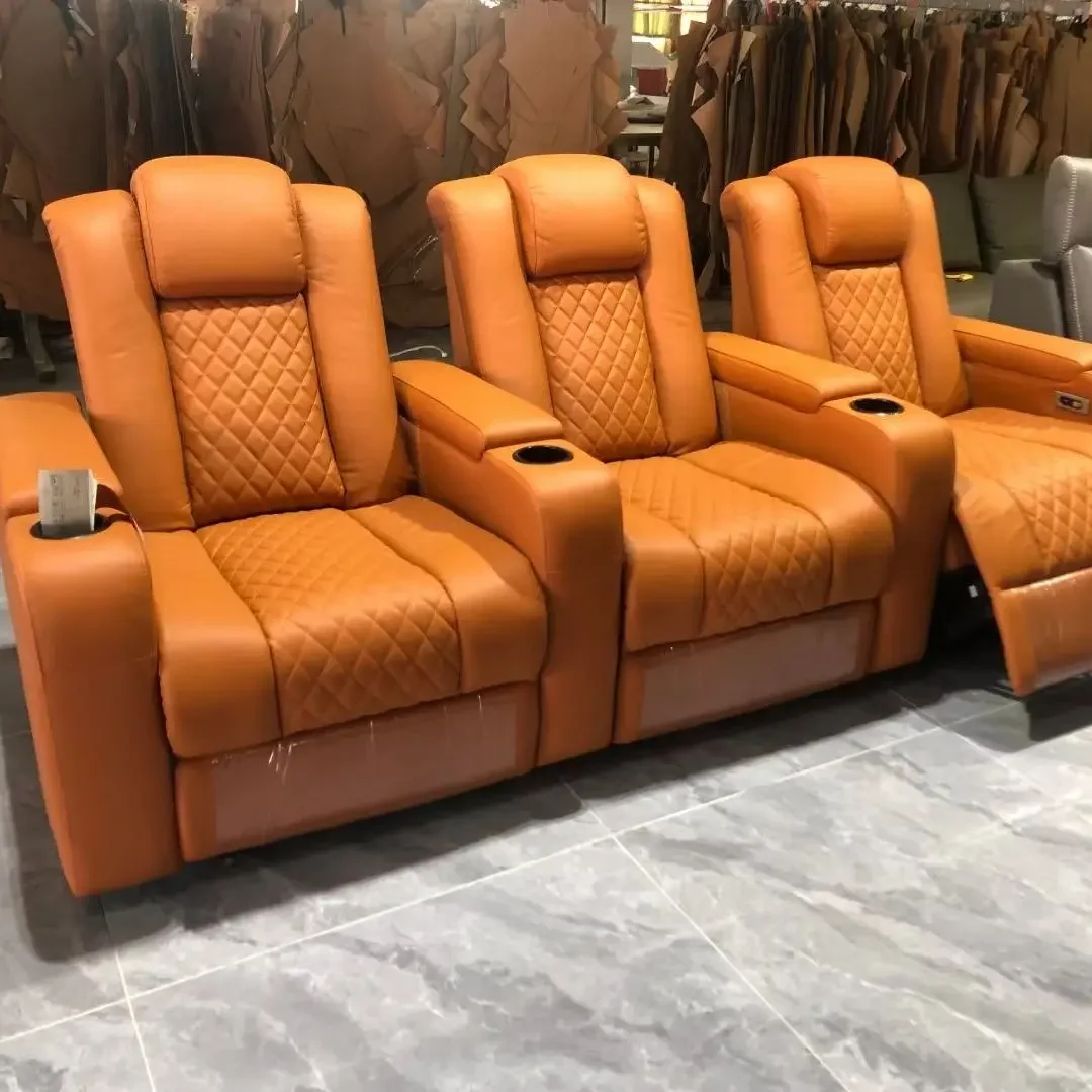 Electric Recliner Relax Massage Chair Theater Living Room Sofa Bed Functional Genuine Leather Couch Nordic Power Reclining Seats