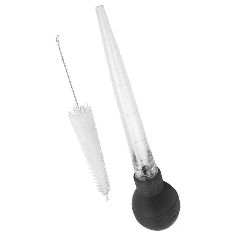 AB08-Turkey Baster, Bomba de Succión de Silicona con Cepillo de Limpieza para Sazonar Carne, Aves, Res, Hornear, Inyectar Adobo, Herramientas para Barbacoa