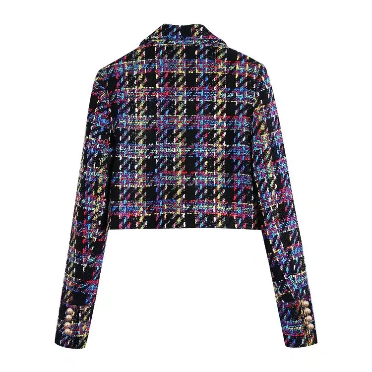 Tweed Blazers Suit Outerwear Spring Coats Long Sleeve Tops Fashion Jackets Tailored Women Coat Multicolor Cropped Clothing