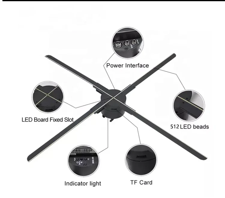 

1024 шт., 2500 нит, 4K голограмма, светодиодный вентилятор, заводская цена, распродажа, проектор, голограмма, рекламные 3d голографические экраны
