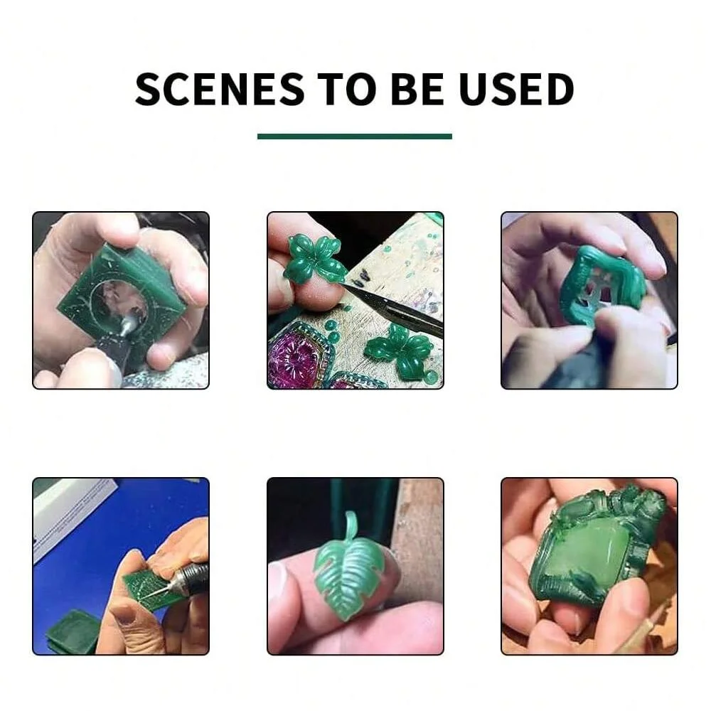 Blocco di cera per intaglio di gioielli, verde scuro, duro, 1 chilo, cera per colata affettata