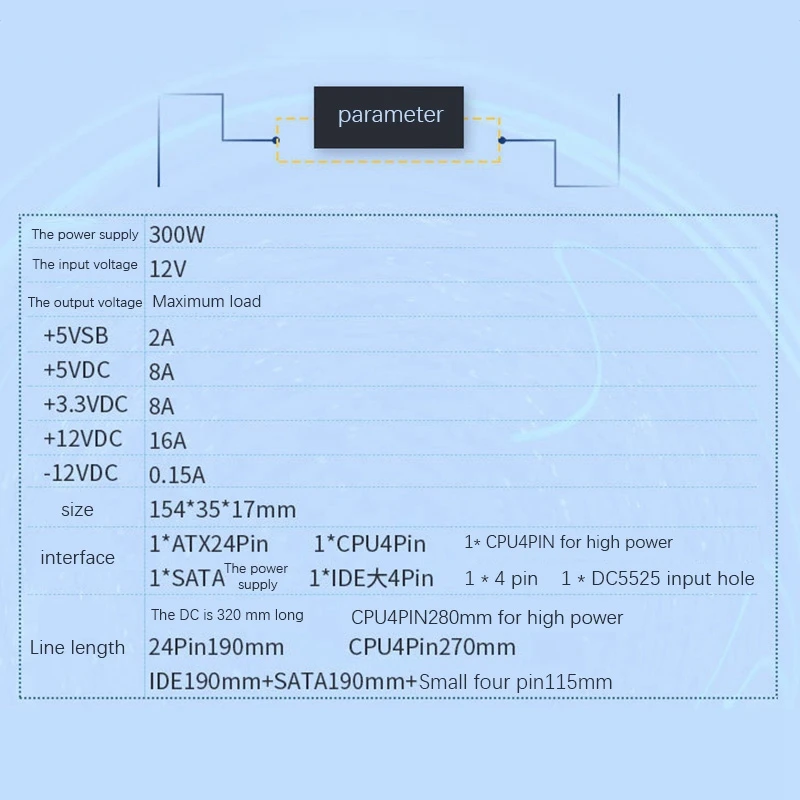 مزود طاقة جهاز كمبيوتر ATX صغير للكمبيوتر ، وحدة طاقة ، ATX PSU الذروة ، بيكو ATX ، 24Pin ، DC 12V ، W