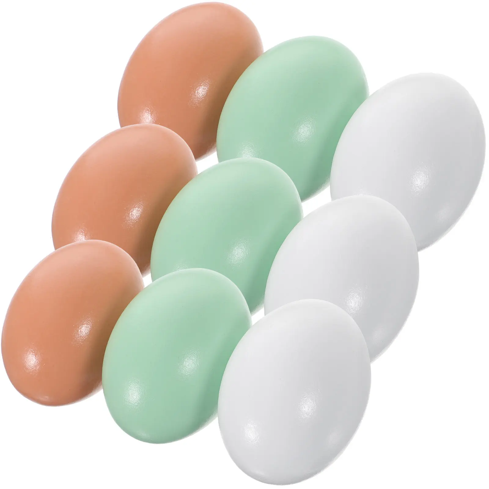 9Pcs Wooden Fake Egg Set Easter Simulation Egg Decor Desktop Holiday Decoration Craft Supplies for Kids Art Play Easter Props