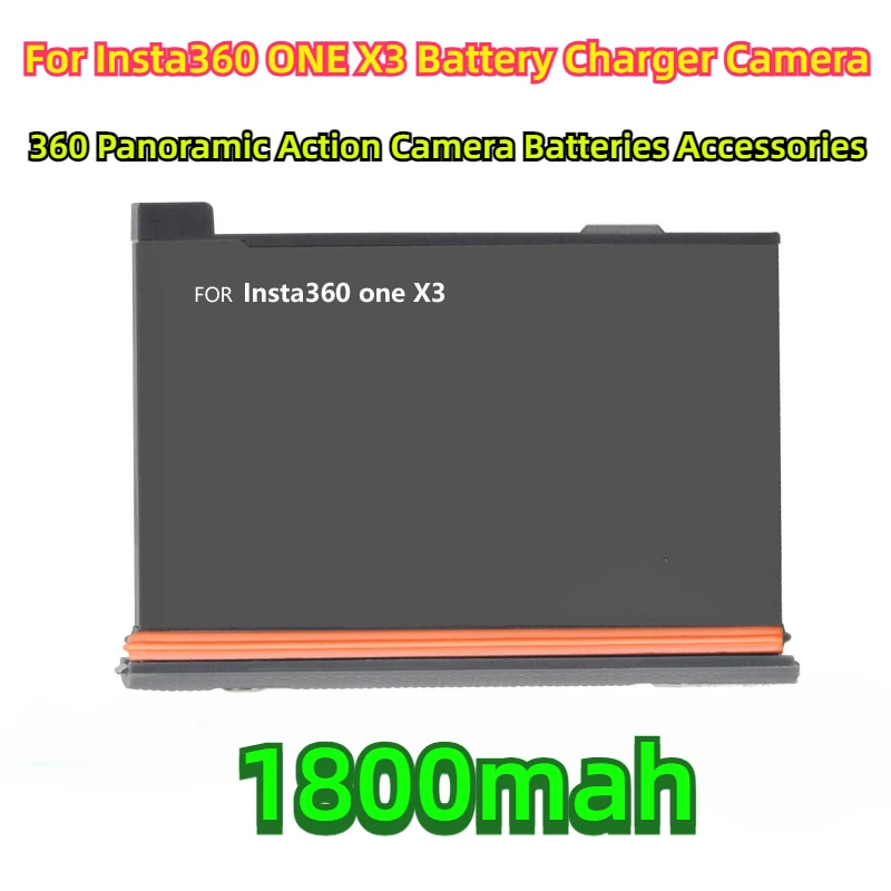 For Insta360 ONE X3 Battery Charger Camera 360 Panoramic Action Camera Batteries Accessories for Insta360 ONE X3 1800mAh