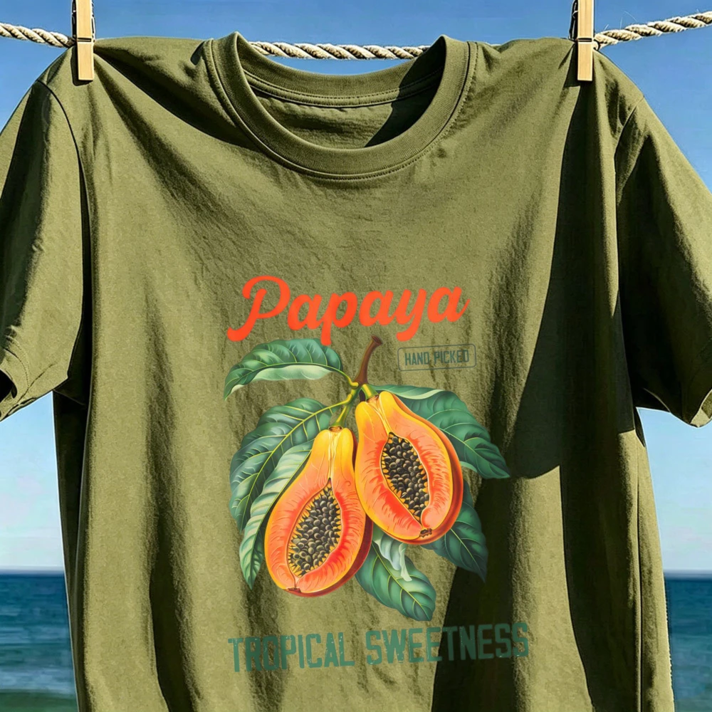 Papaya Fruit Illustration Tshi - Vintage Fashion Illustration ulasan dan harga