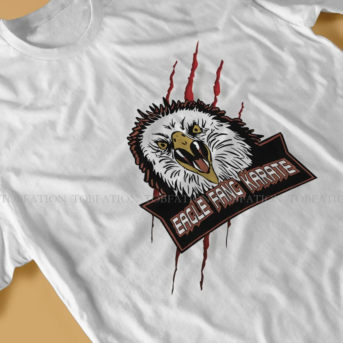 Cobra Kai Eagle Fang Karate T Shirt Sticker T Shirt Punk Men\'s Tees Summer 100% Cotton Clothing Crewneck TShirt