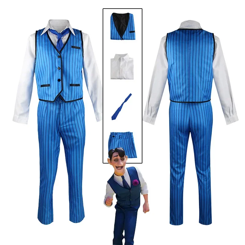 Agustin Madrigal Costume Cosplay Movie Encanto uomini adulti t-shirt pantaloni gilet set Halloween Carnival Party Clothes for Men