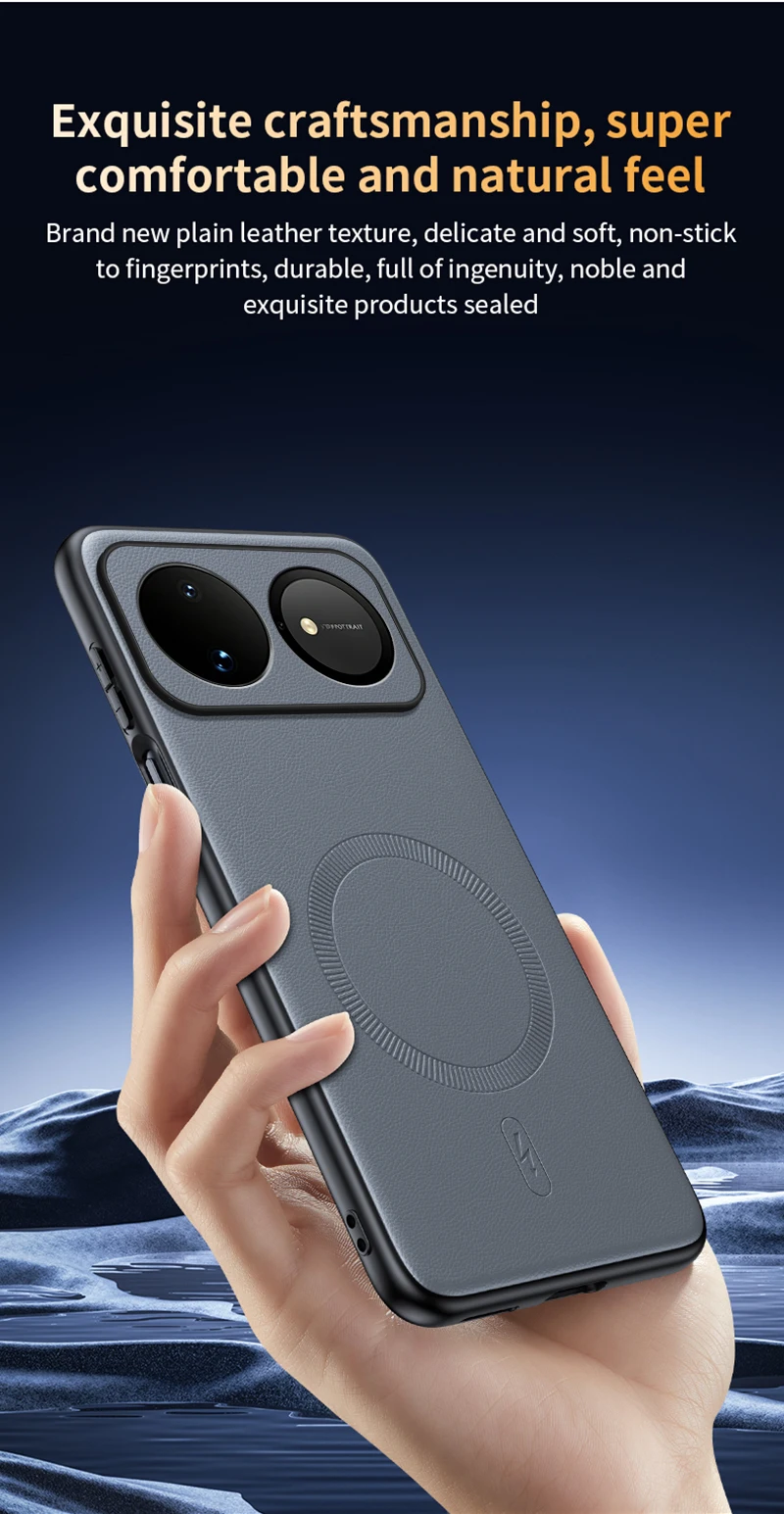 Für Huawei Nova 16: Magnetische Schutzhülle aus Leder, Anti-Fingerabdruck, rutschfest, aus PC+TPU. – Detail 13