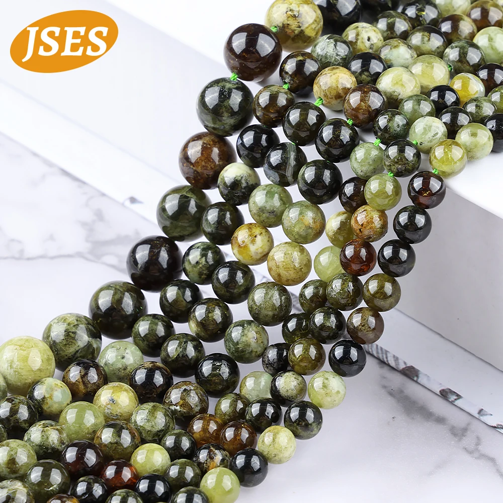 

A+ Natural Green Garnet Grossularite 6mm 8mm 10mm Beads for Jewelry Making DIY Bracelets Necklace Wholesale Beads Accessories