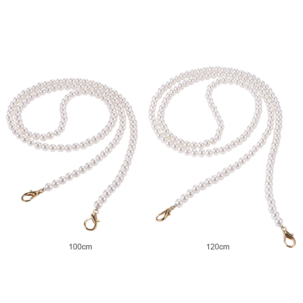 

ABS Replacement Straps Portable 1PCS Pearl Bead Shoulder Strap with Metal Buckles for DIY Purses Making Supplies for Bag