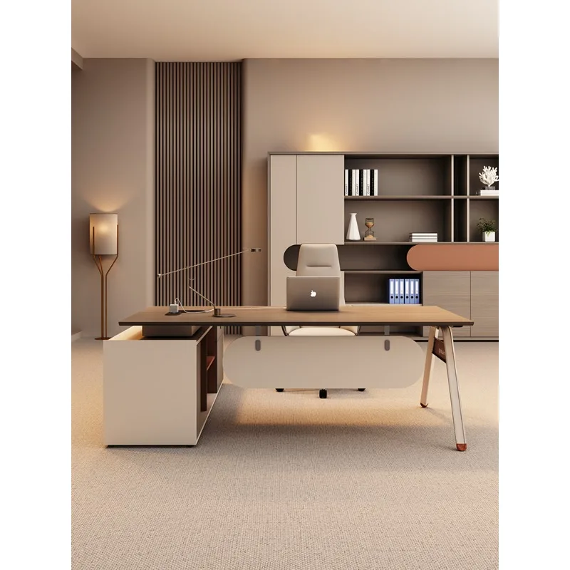 Simple modern boss desk and chair combination office manager supervisor senior sense president