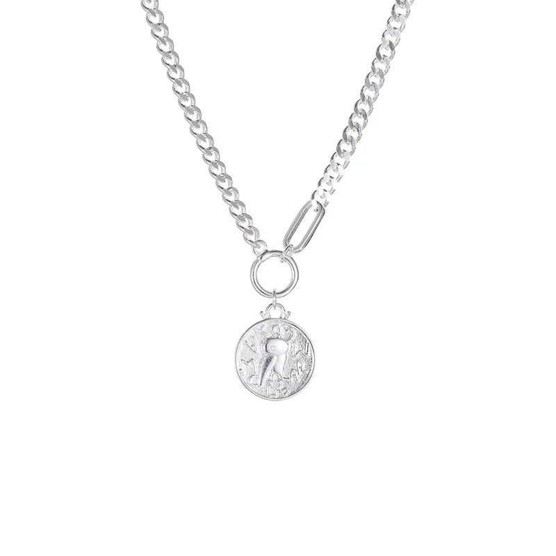 925 Sterling Silver Double-sided Vintage Round Brand Necklaces For Women 2024 Luxury Quality Jewelry Gift Female