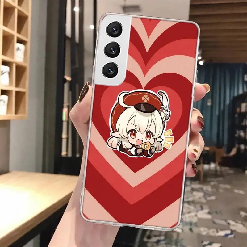 Cartoon Cute Love Genshin Impact Soft Phone Case For Samsung Galaxy S23 S22 Ultra S21 Plus S20 FE S10 Lite S9 S8 + S10E S7 Edge