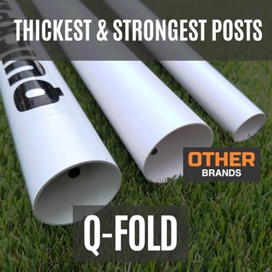 Portería de fútbol QuickPlay Q-Fold, diseño plegable de 30 segundos para una fácil instalación, red portátil para patio trasero, poste de portería resistente a la intemperie