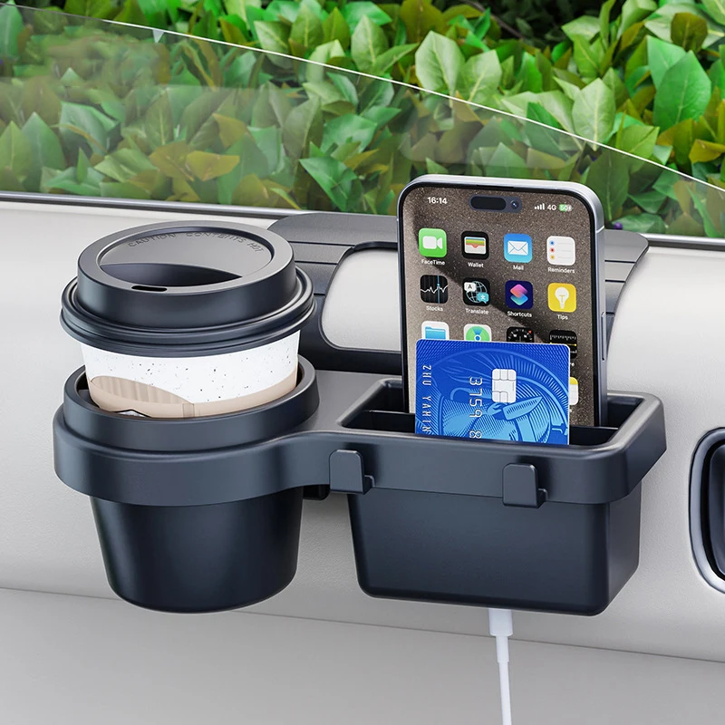 

​Car Door Window Storage Box Cup Stand Phone Holder Mount Tray Multi-function Hanging Storage Box With Cup Holder Accessories
