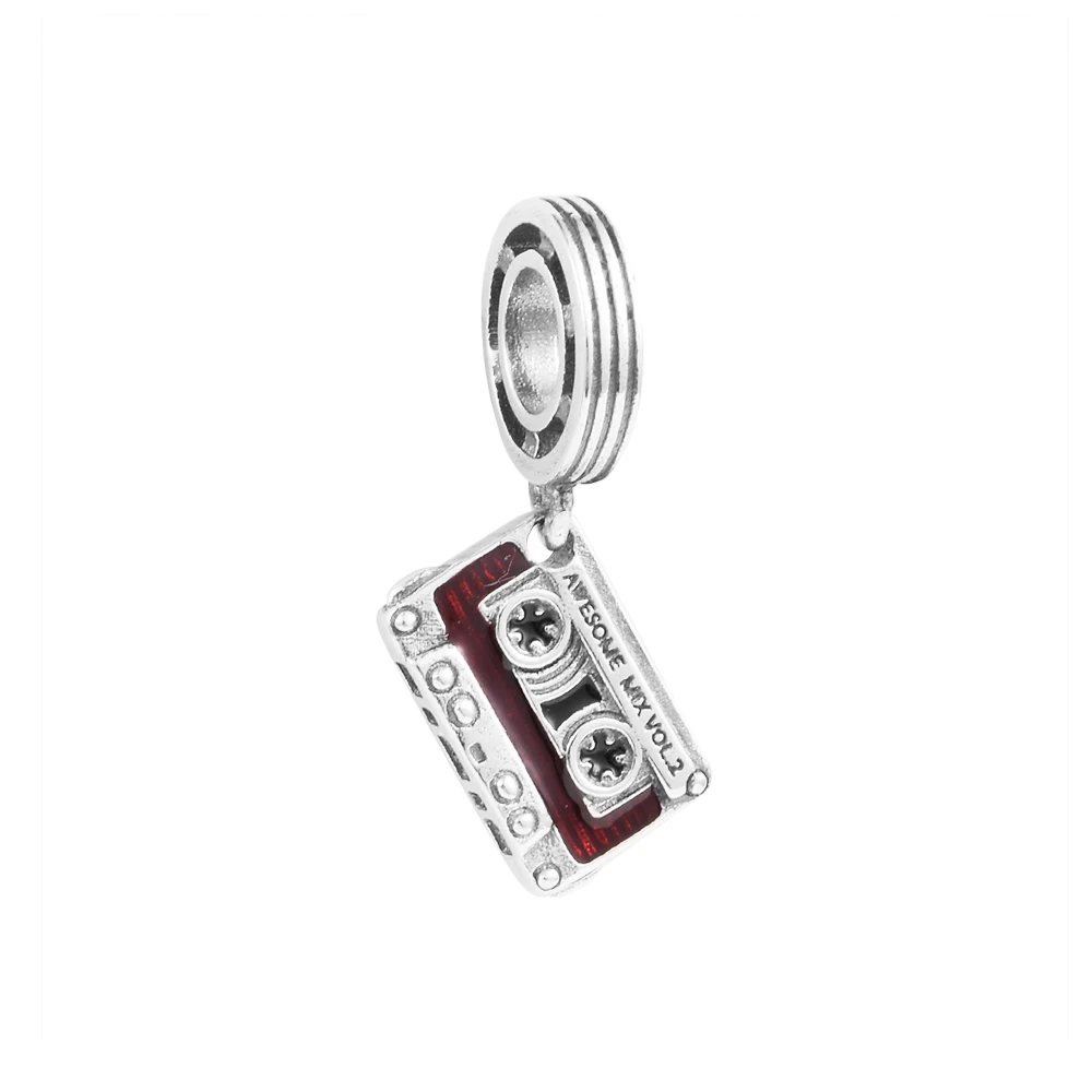 

Fits Pandora Bracelets Cassette Tape Dangle Charm Original 925 Sterling Silver Beads for Jewelry DIY Plata Pulseras