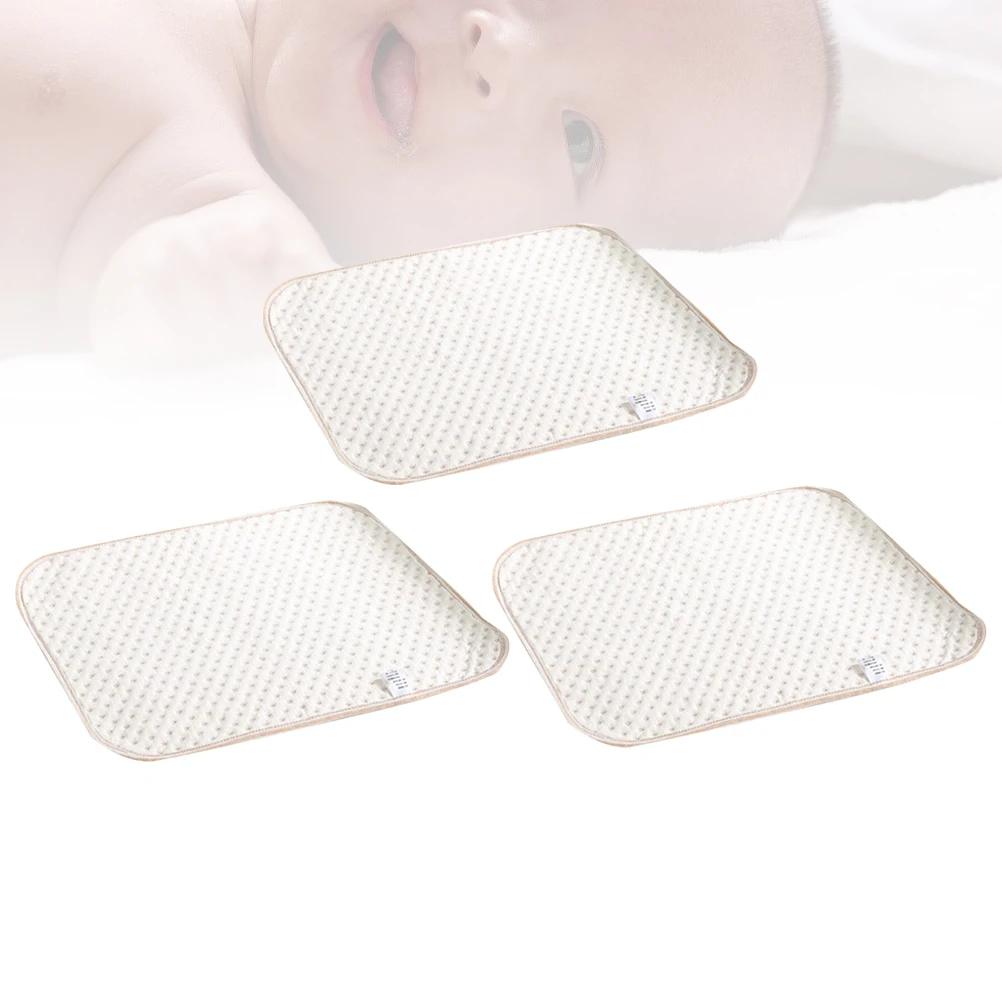 

3pcs Waterproof Baby Bed Pad Newborn Diapers Mat Infant Cotton Absorbent Soft Breathable Incontinence Pads for Kids Adults Pets