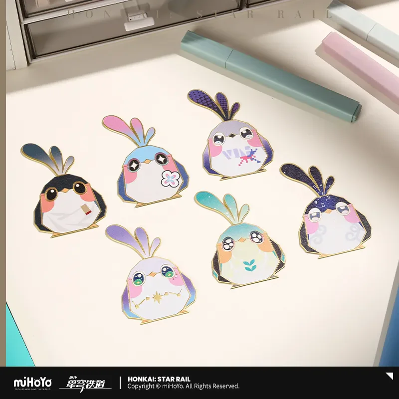 لعبة miHoYo الرسمية هونكاي ستار السكك الحديدية القابلة للطي الطيور المعدنية المرجعية 7 مارس اليشم روبن أنيمي شارة ملحق تأثيري هدايا عيد الميلاد #2