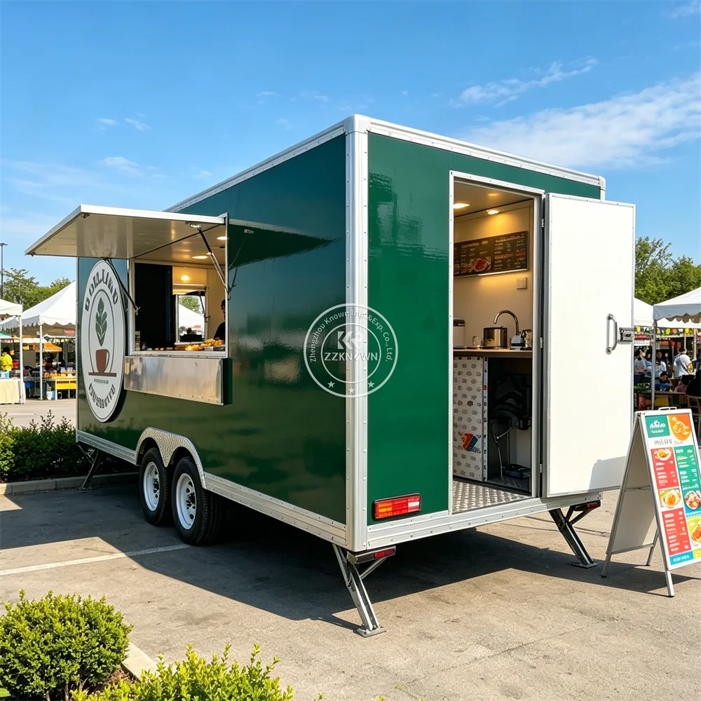 

Concession Trailer Coffee Ice Cream Cart Food Truck Mobile Restaurant Coffee Ice Cream Snack Street Fast Food Trailer