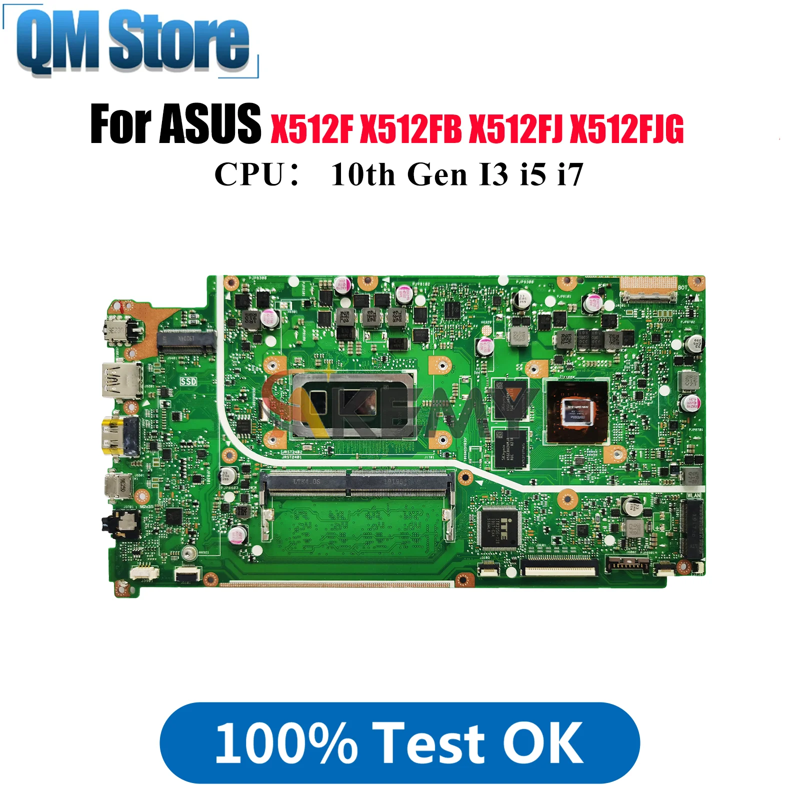 

X512FF Laptop Motherboard For ASUS VivoBook F512F S512F X512F X512FJ V512F K512F V5000F X512FJG Mainboard With 10th Gen I3 i5 i7