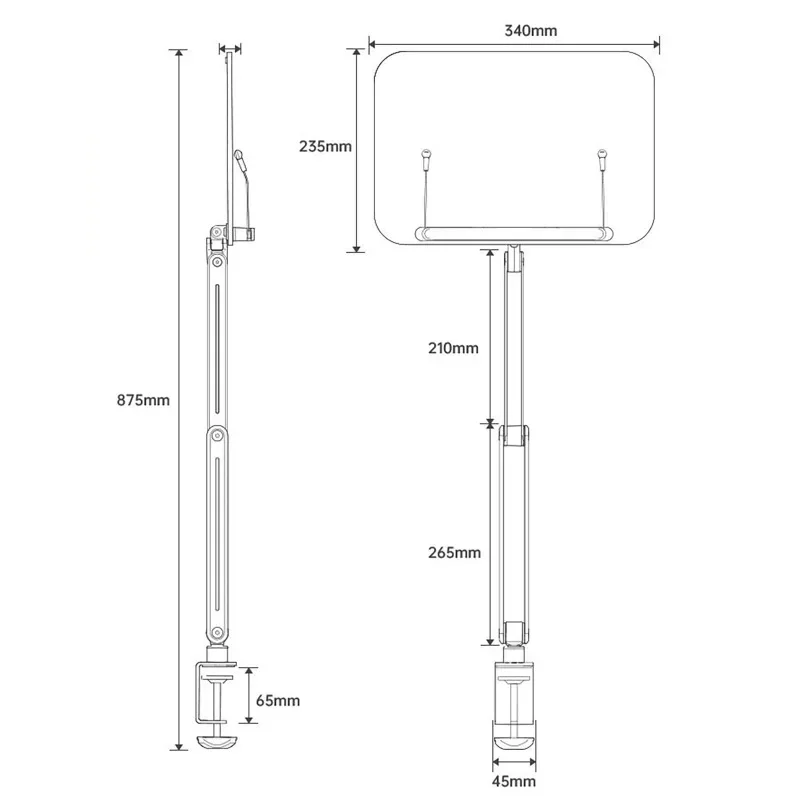 Suporte de leitura giratório acrílico 360 graus para leitura, suporte ajustável para livro de receitas, para laptop, tablet, receita