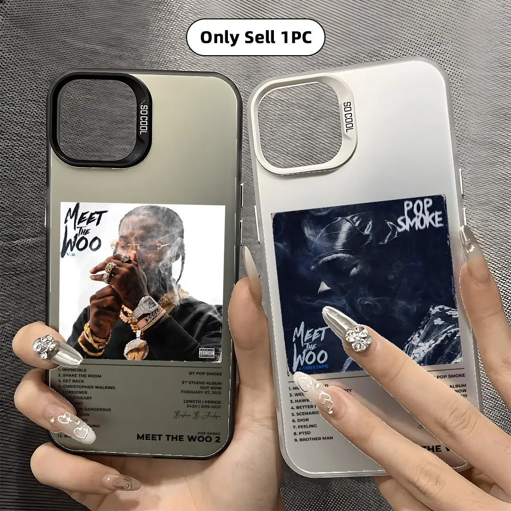 Rapper P-Pop S-Smoke Phone Case Matte Laser Aurora Case for iPhone 17 16 15 14 13 12 11 Pro Max Air Shockproof Cover view 2