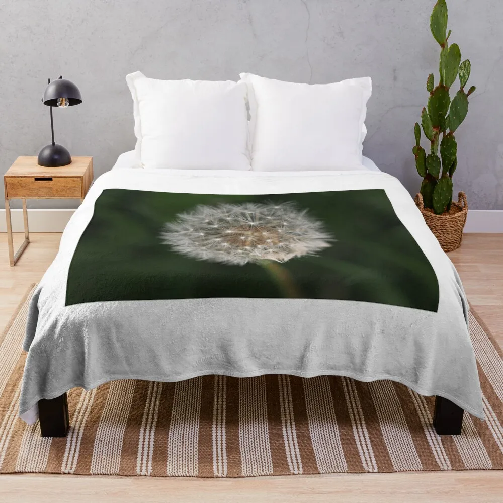 

dandelion on green background Throw Blanket Weighted Beautifuls Plush Blankets