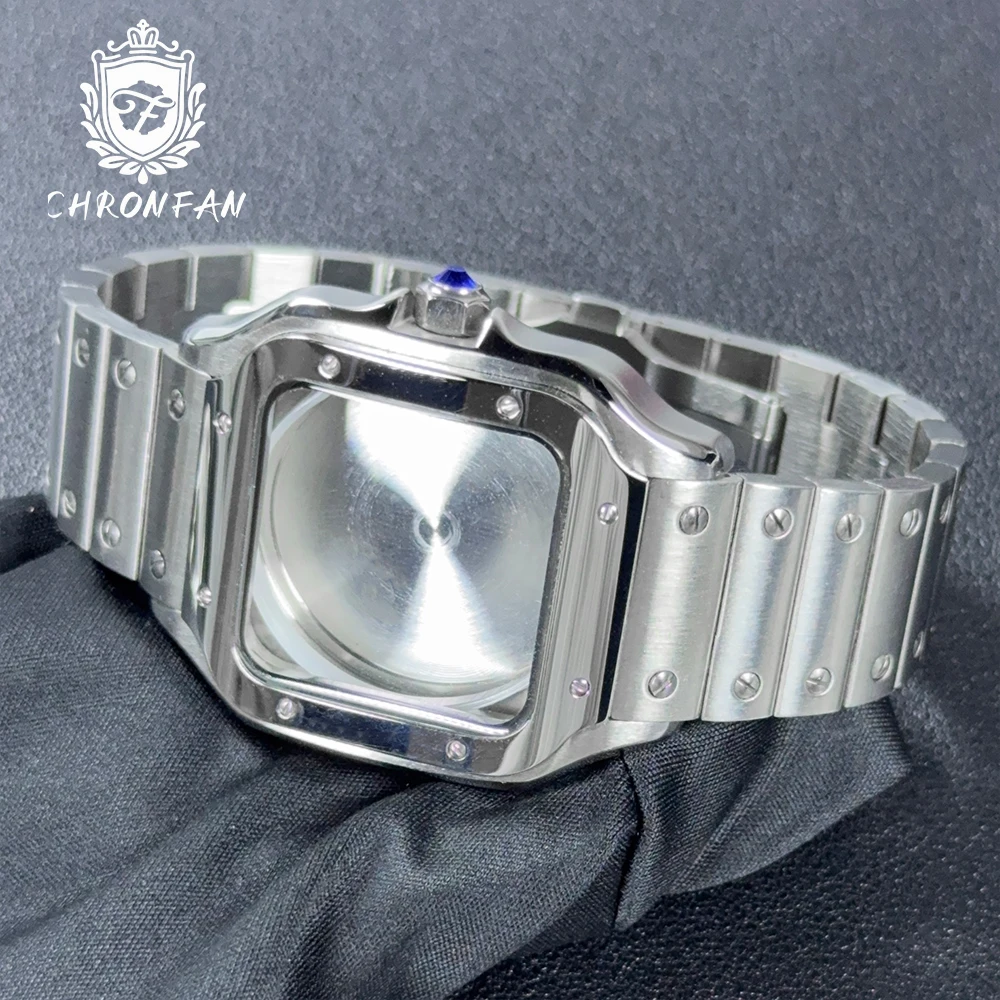 for Santos Square Watch Case NH35 38mm 316L Stainless steel SKX Watch Accessories Parts for NH35 4R35 NH36 4R36 Movements image 6