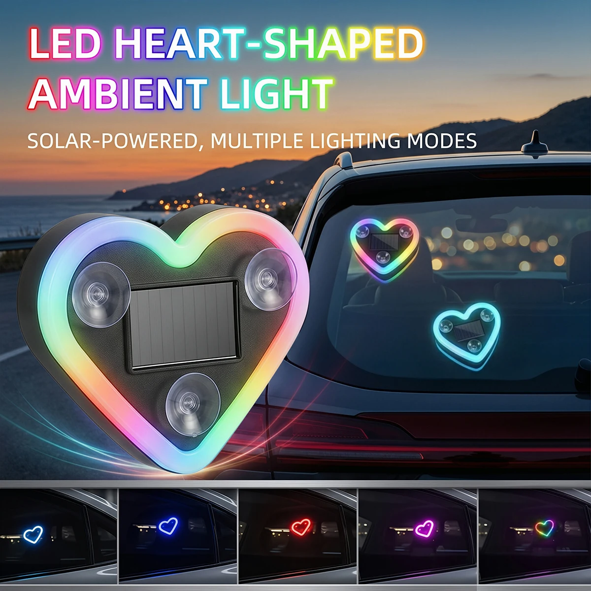 자동차 태양광 LED 창문 네온 조명 하트 모양 RGB - Led El Wire 리뷰 및 가격