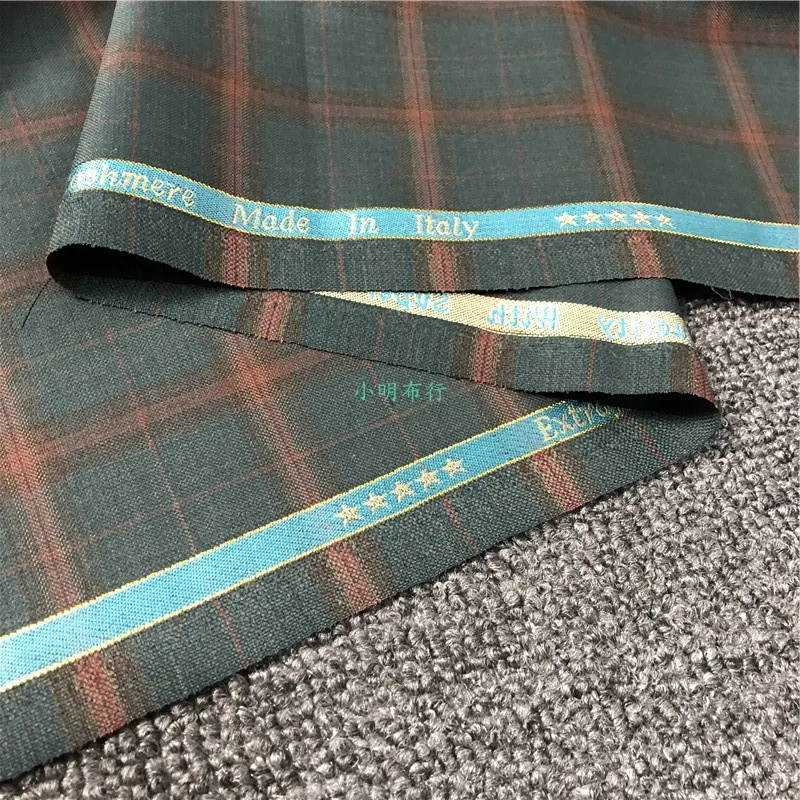 50cm Italian Imported Plaid Suit Fabric British Style Worsted Wool Pants Fabric Mens Atiku Fabrics Senator Fabric for Men