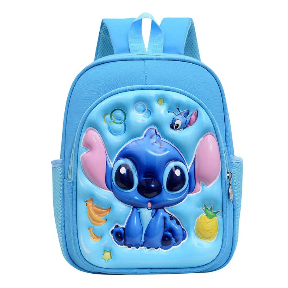 Disney Children\'s 3D Cartoon Hard Shell School Backpack New Stitch Cartoon Pattern Lightweight Lighten The Burden Kids Backpack