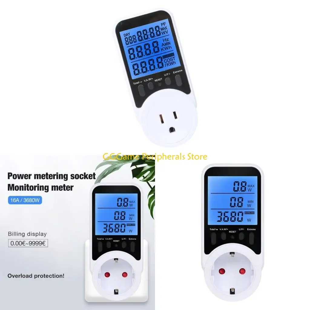 

U55B Power Consumption Tester Socket Overloading Short Circuitry Protective Data Display