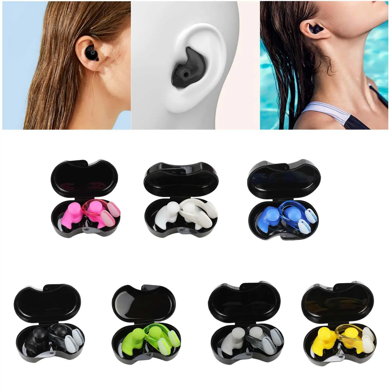 Earplugs Water Sports Swimming Accessories Silicone Soft Portable Dust-Proof Ear Plugs With Box Diving Water Waterproof Ear Plug