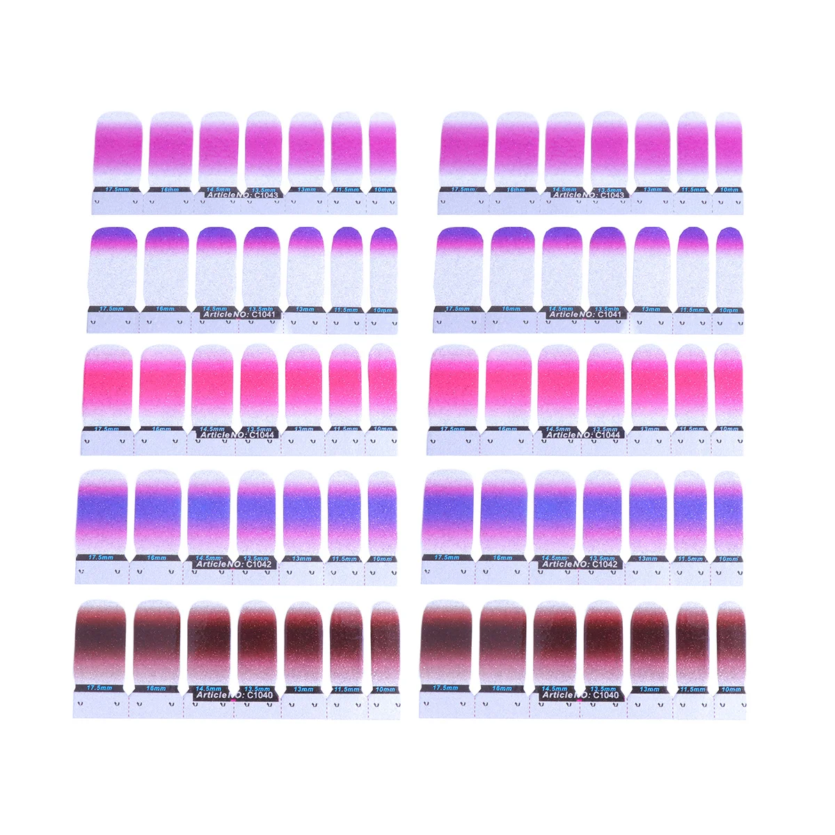 

5Sets Gradient Nail Art Stickers Easy Create Finger Nail Decals Multiple Patterns Suitable for Parties Birthday Events Women