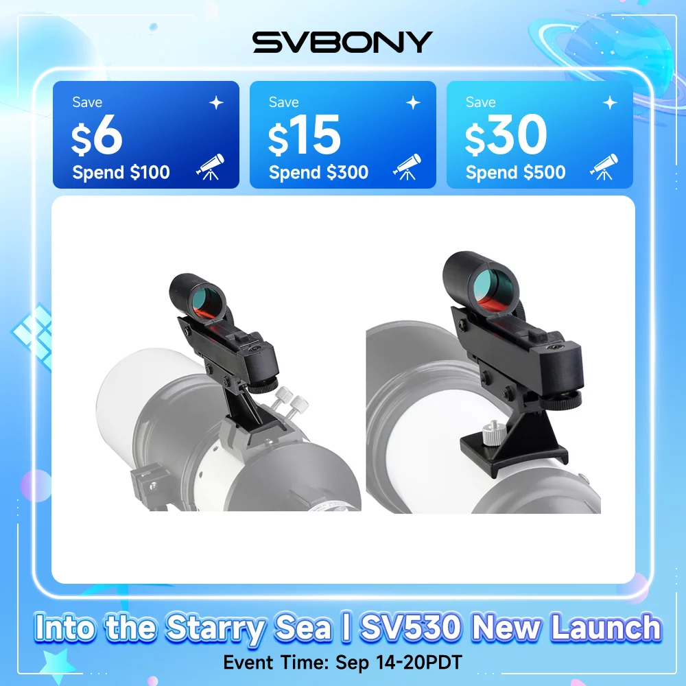 Svbony SV179 Red Dot Finder Scope Adjustable Brightness Direction for Astronomical Telescope Photography Planetary Observation