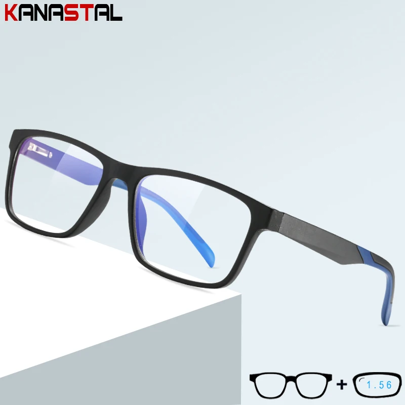 Men Reading Glasses Prescription Opitcal CR39 Lenses Presbyopic Myopia Eyewear Women TR90 Blue Light Blocking Eyeglasses Frame