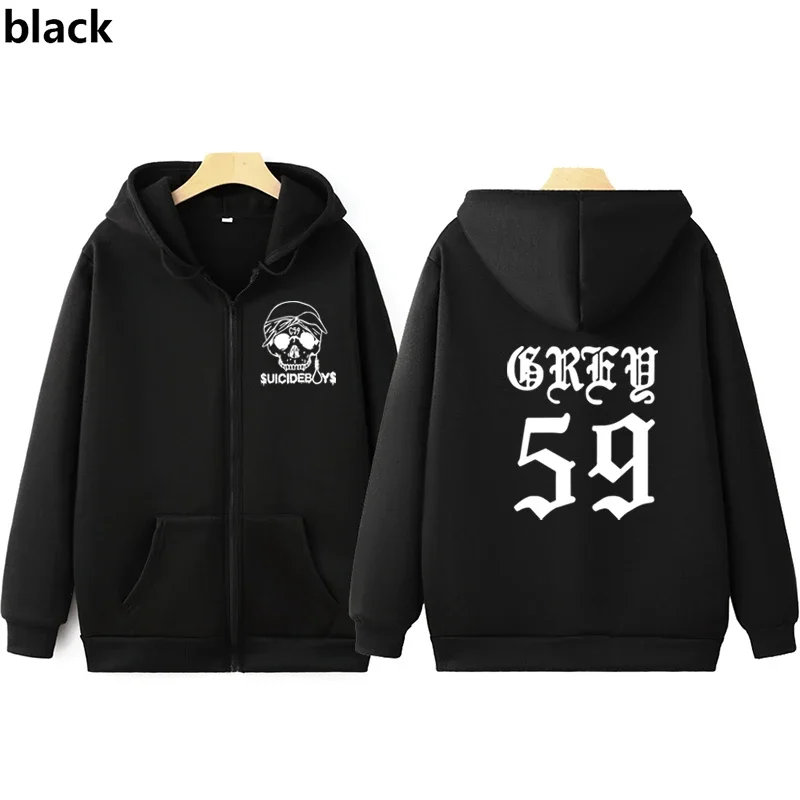 G59 Zip-Up Jacket Hoodie, Suicide Boys Merchandise Gift,Music Beanie Merchandise Casual Tops,Hip Hop Street Oversized Sweatshirt