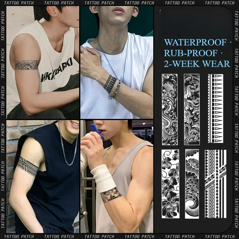 

Armband Temporary Tattoos for Men Women,Tattoo Stickers,Waterproof Long-Lasting 15 Days,Semi-Permanent Fake Tattoo