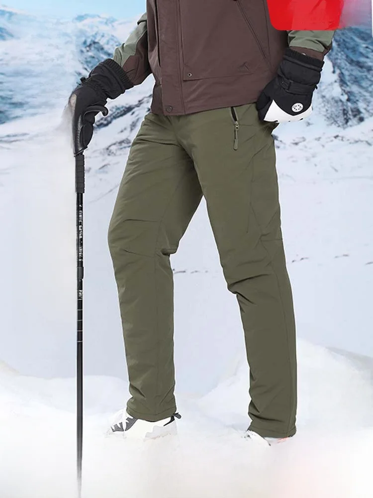 

Мужские пуховые брюки Snow Flng 2026 Spring: функциональные, водоотталкивающие, легко чистящиеся, для активного отдыха, с высокой талией, эластичные