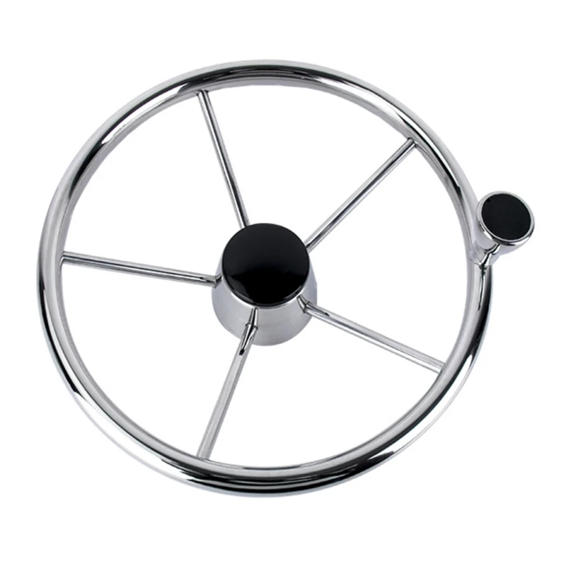 Marine Boat Steering Wheel With Antislip Handle 5 Spoke Design For Fishing Boats And Small Yacht