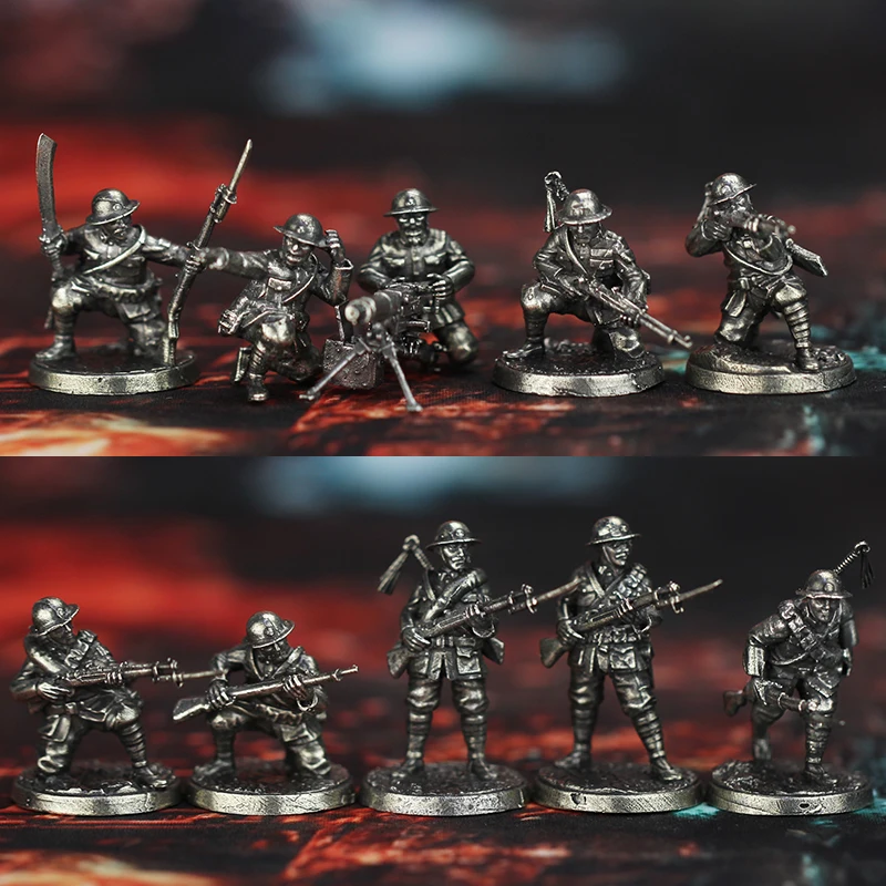 Modelo de soldado militar de metal, figuras de ação, modelo de desktop, acessórios de ornamento interior de carro, peças de jogo de tabuleiro, estatueta em miniatura
