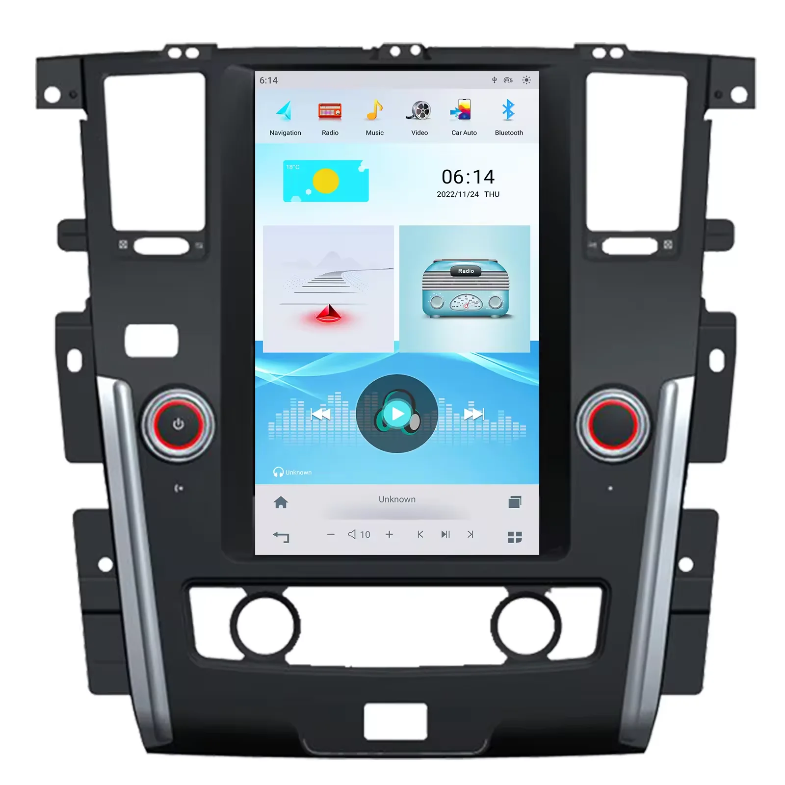 Amazing 12.1 Inch Car Screen Car Stereo Radio Car Player Video Player GPS Navigation For NISSAN PATROL 2010- Manual A/C