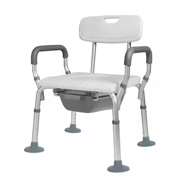 Custom Aluminum Alloy Adjustable Shower Commode Chair With 730-850mm Height Range And 3.6KG Lightweight Design
